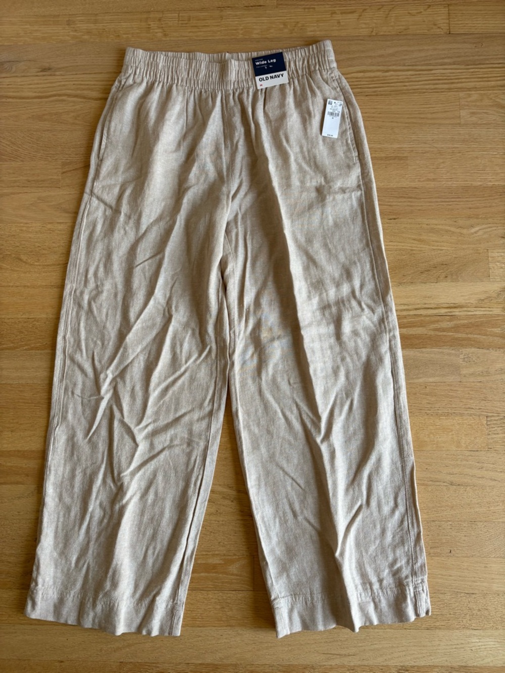 Old Navy Beige Wide-Leg linen Pants
